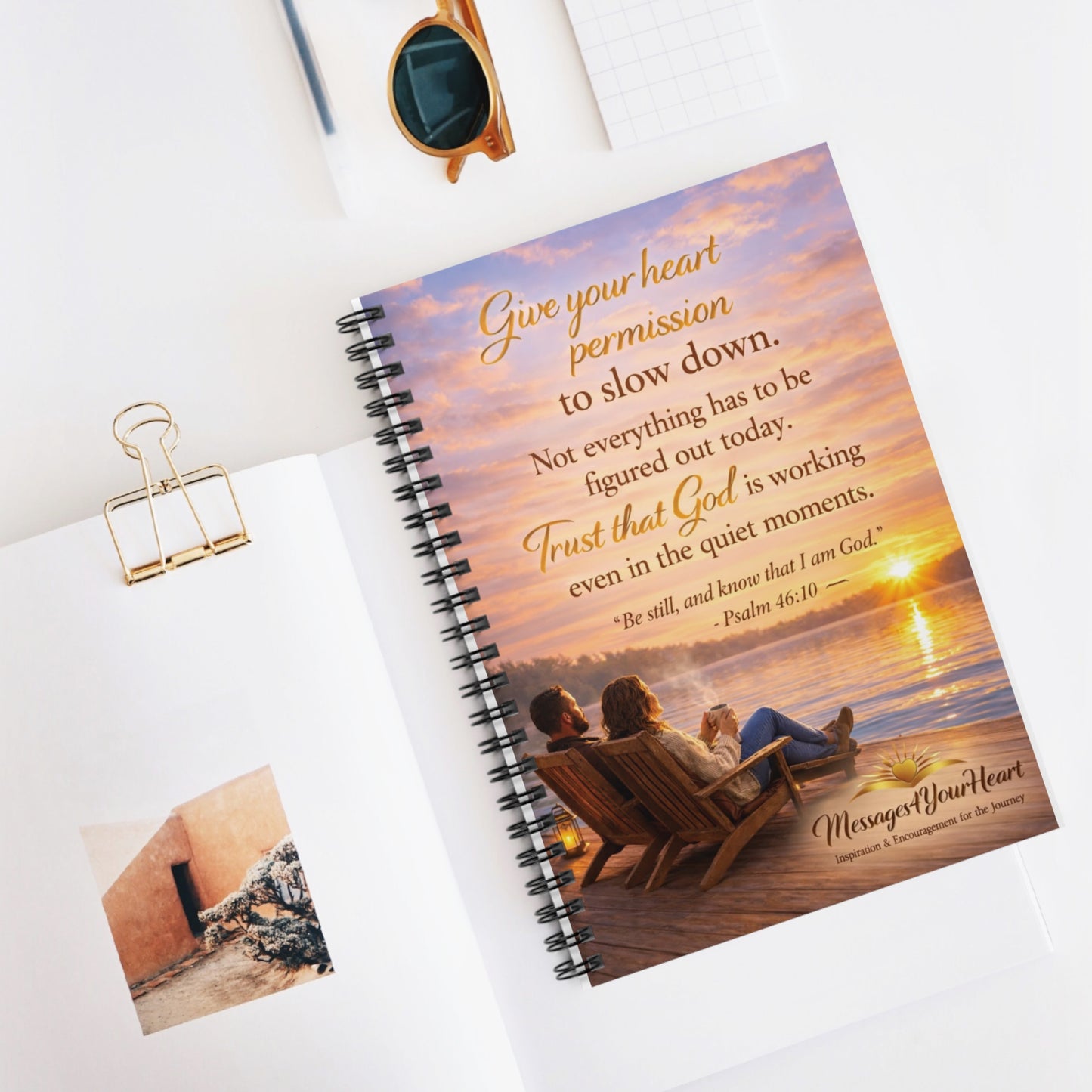 Tranquil Sunset Couple, Spiral Notebook