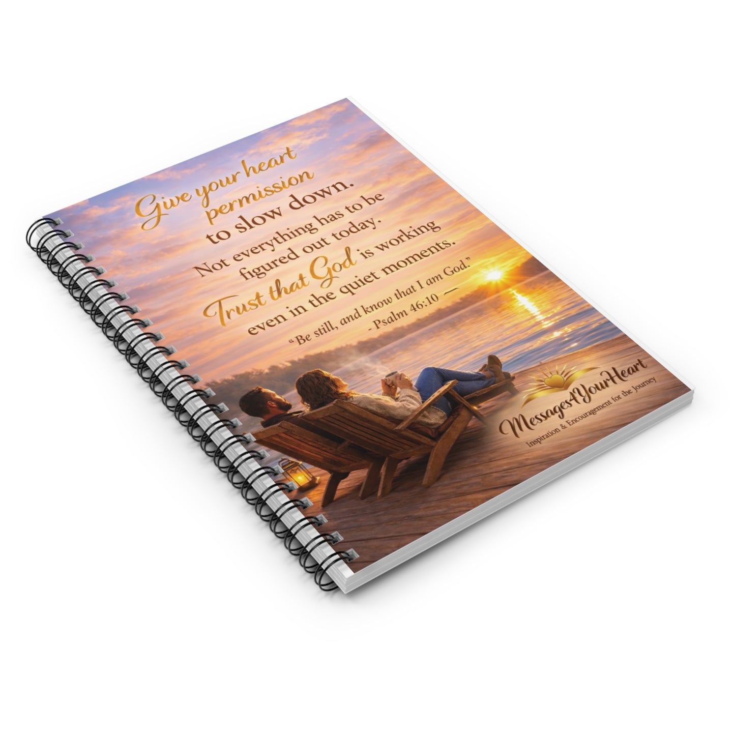 Tranquil Sunset Couple, Spiral Notebook