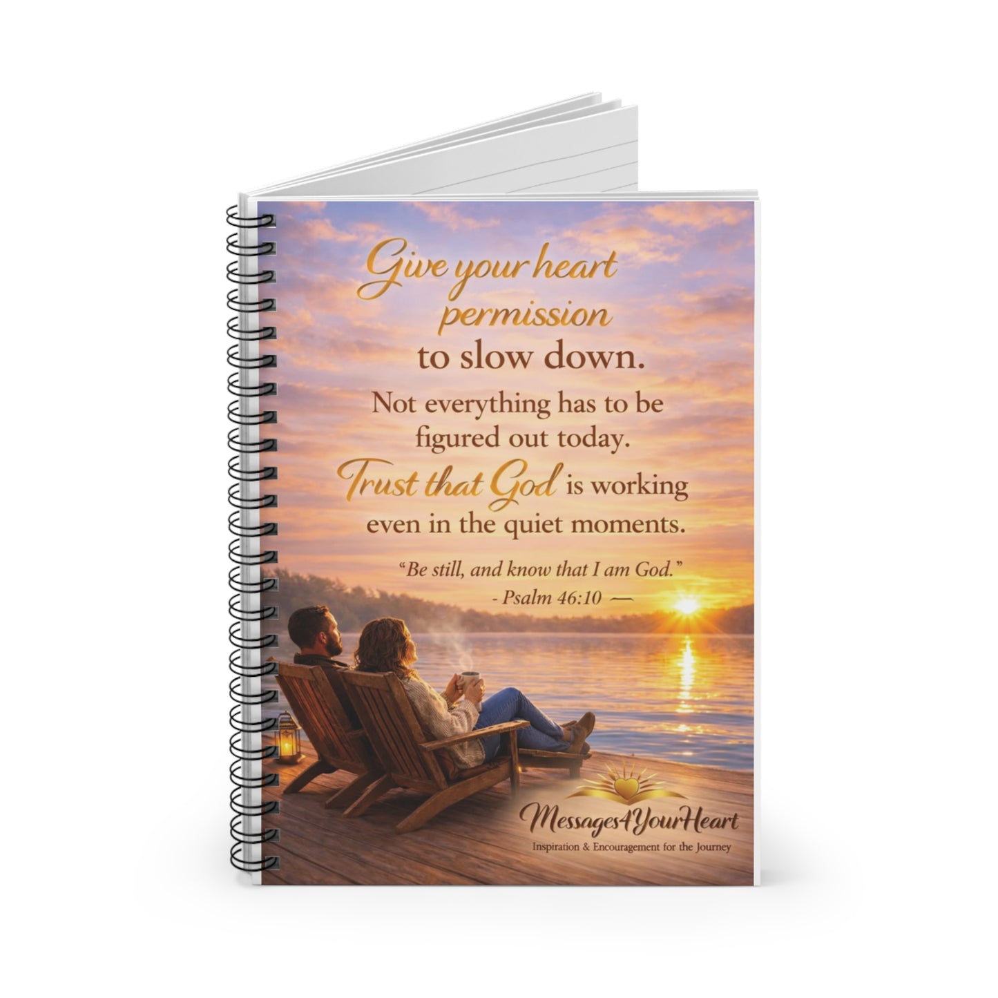 Tranquil Sunset Couple, Spiral Notebook