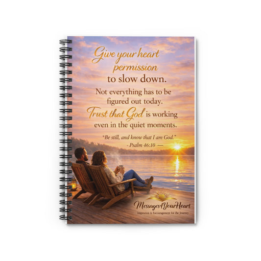 Tranquil Sunset Couple, Spiral Notebook